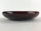 Japanese Wooden Snack Bowl Vtg Serving Kashiki Simple Dark Brown Round UR895