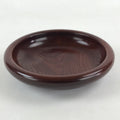 Japanese Wooden Snack Bowl Vtg Serving Kashiki Simple Dark Brown Round UR895