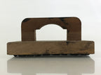 Japanese Wooden Stamp Hanko Inkan Vtg Metal Kanji Design New Year HS170