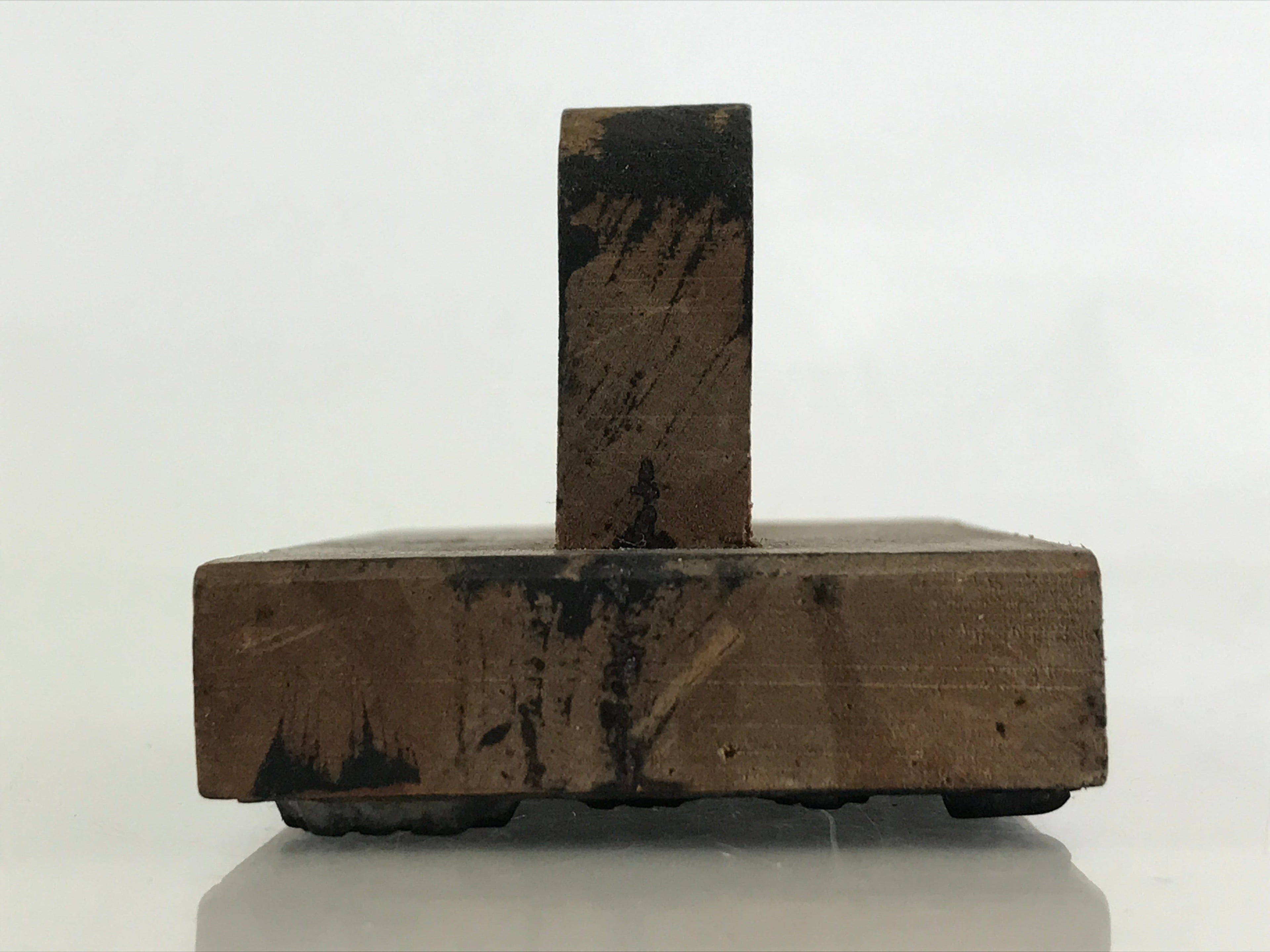 Japanese Wooden Stamp Hanko Inkan Vtg Metal Kanji Design New Year HS170
