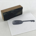 Japanese Wooden Stamp Hanko Inkan Vtg Metal Seal Guitar Illustration HS155