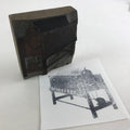 Japanese Wooden Stamp Hanko Inkan Vtg Metal Seal Loom Weaving Machine HS139