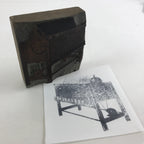 Japanese Wooden Stamp Hanko Inkan Vtg Metal Seal Loom Weaving Machine HS139