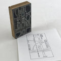 Japanese Wooden Stamp Hanko Inkan Vtg Metal Seal Nagoya Schematic Map HS145