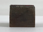 Japanese Wooden Stamp Hanko Inkan Vtg Metal Seal Textile Products Mark Lines HS1