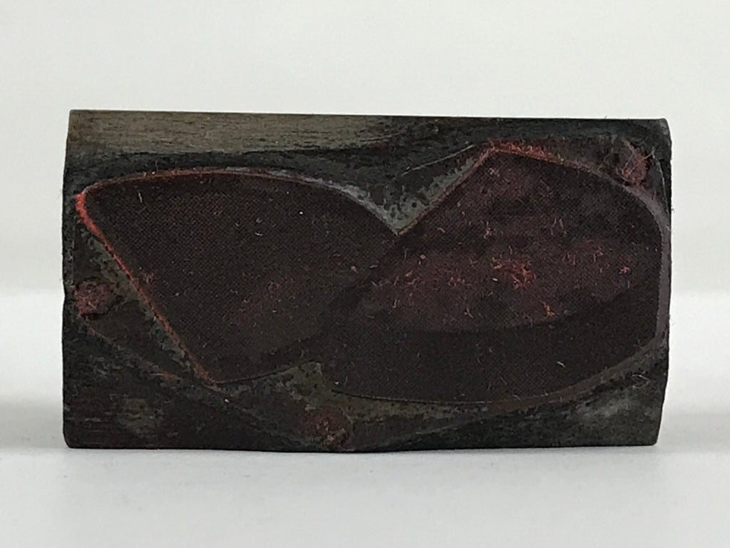 Japanese Wooden Stamp Seal Hanko Inkan Vtg Metal Fish-Shape Office Supplies HS10
