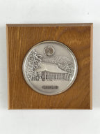 Japanese Wooden Stand Silver Medal Kashihara-Jingu Shrine Nara Prefecture JK542
