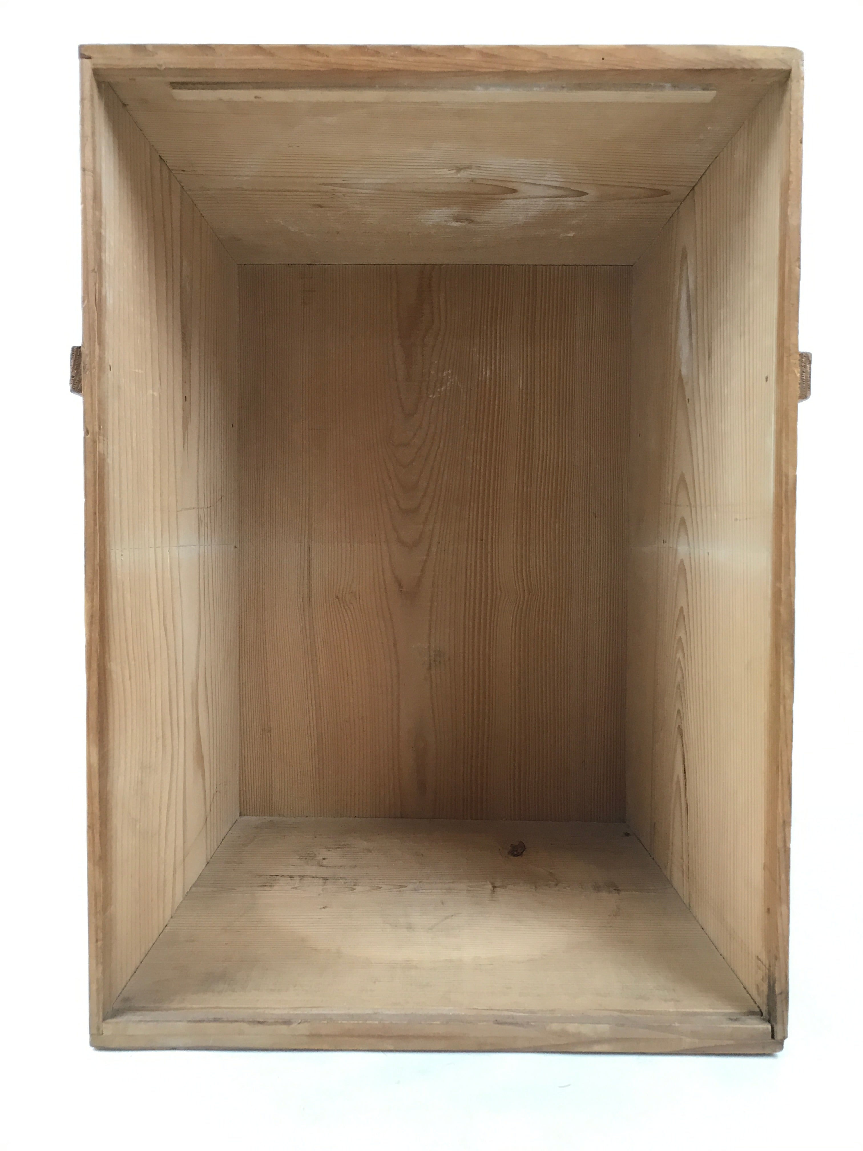 Japanese Wooden Storage Box Vtg Pottery Hako Inside 33.5x33.5x46.5cm X211