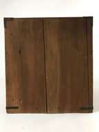Japanese Wooden Storage Chest Vtg Large Lockbox Safe 2 Drawers Brown T363