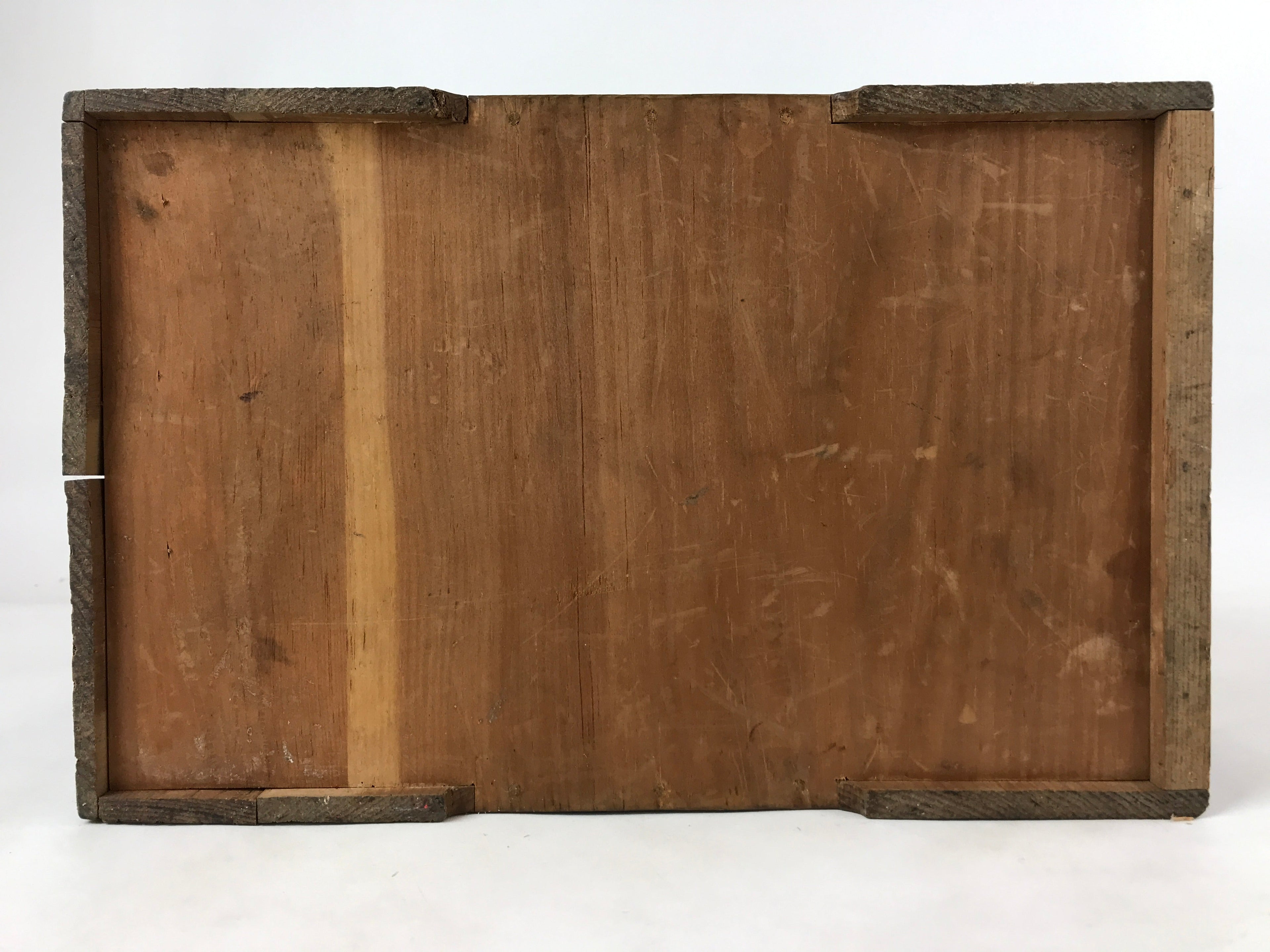 Japanese Wooden Storage Chest Vtg Large Lockbox Safe 2 Drawers Brown T363