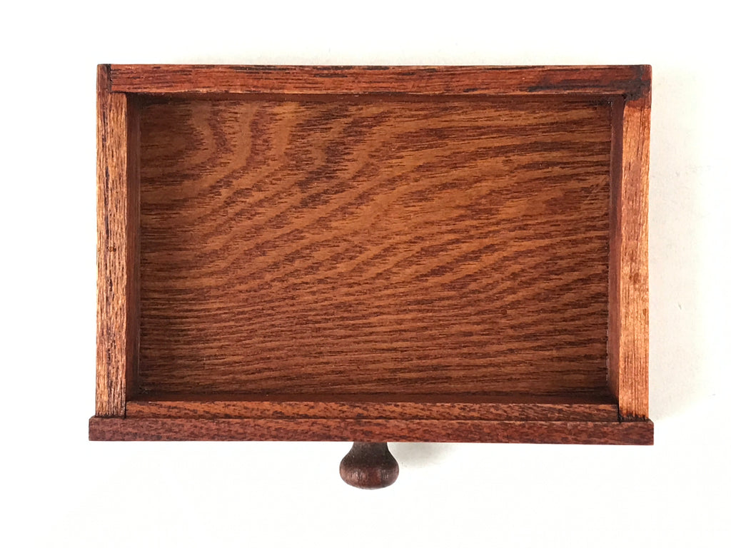 Japanese Wooden Tabletop Organizer Box Vtg Carrier Handle 1 Drawer Sakura JK624