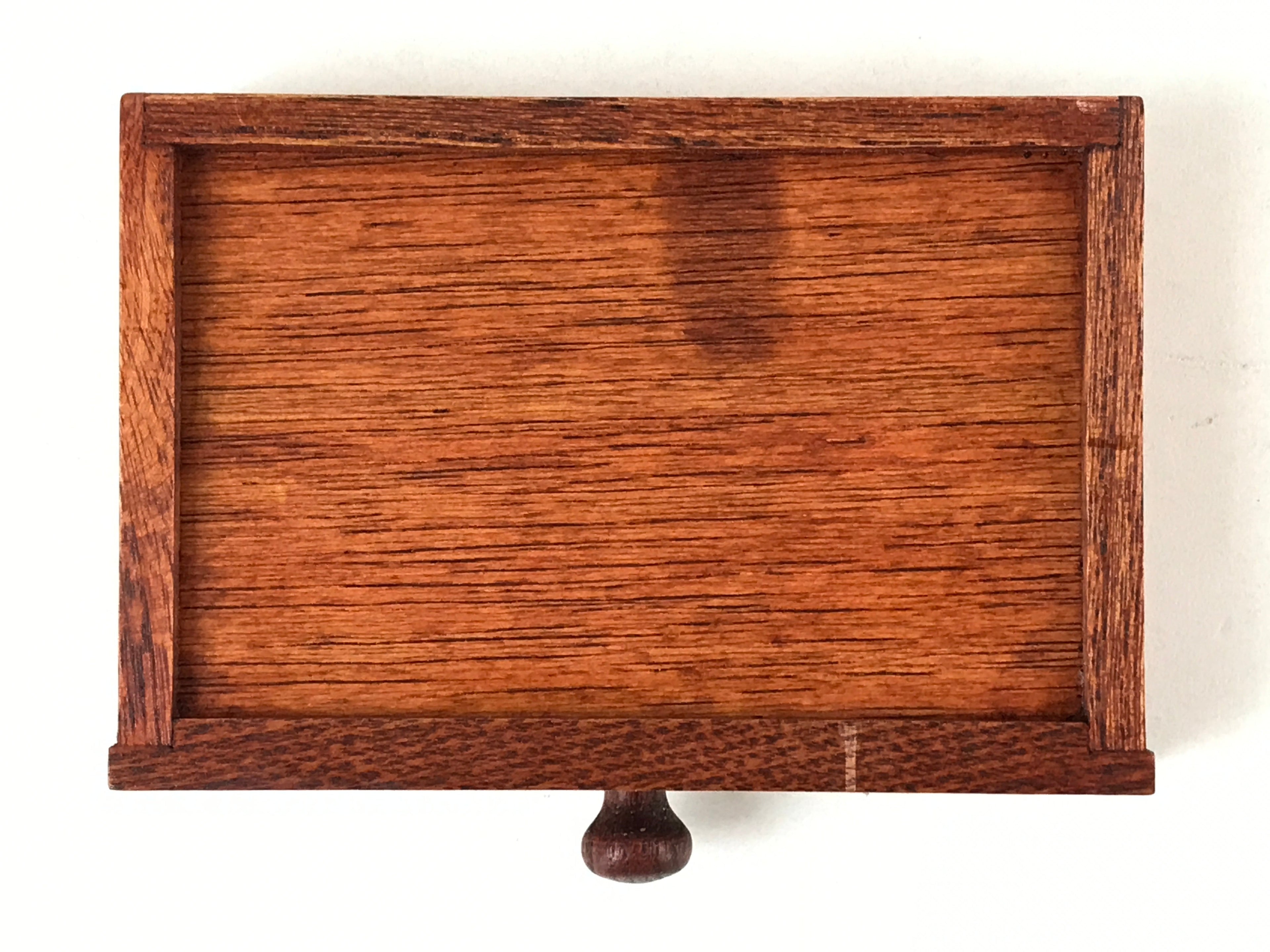 Japanese Wooden Tabletop Organizer Box Vtg Carrier Handle 1 Drawer Sakura JK624