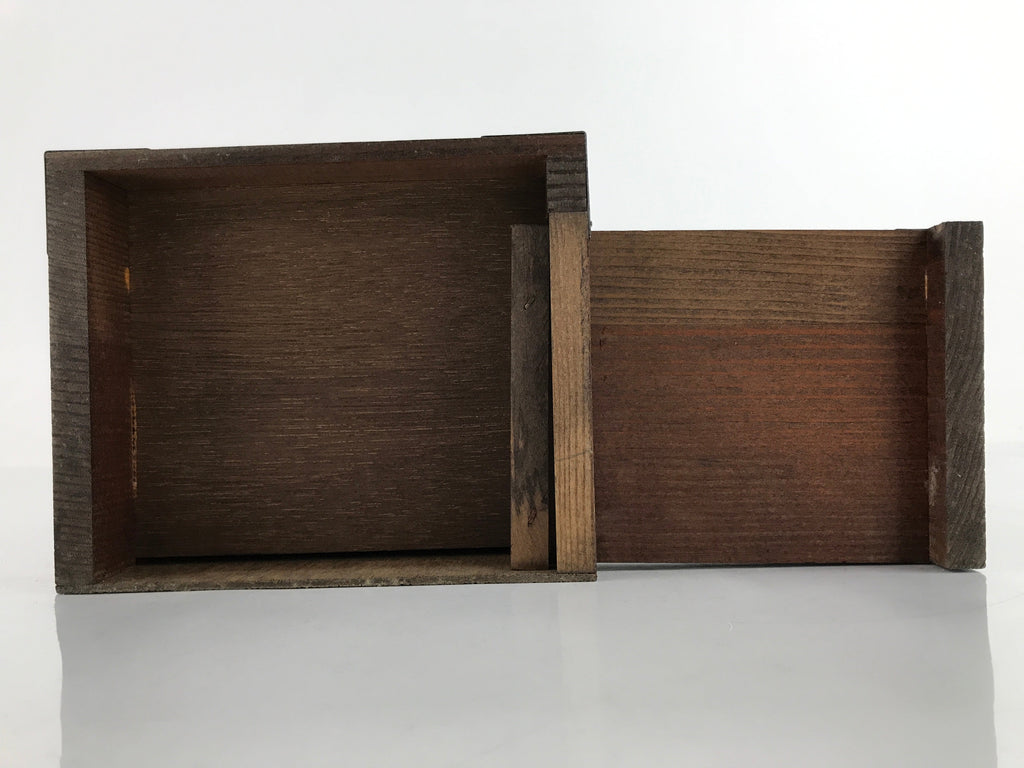 Japanese Wooden Tansu Storage Chest Bookshelf Vtg Trinket Box 2 Drawers T371
