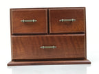 Japanese Wooden Tansu Storage Chest Haribako Vtg Sewing Box 3 Drawers Brown T415