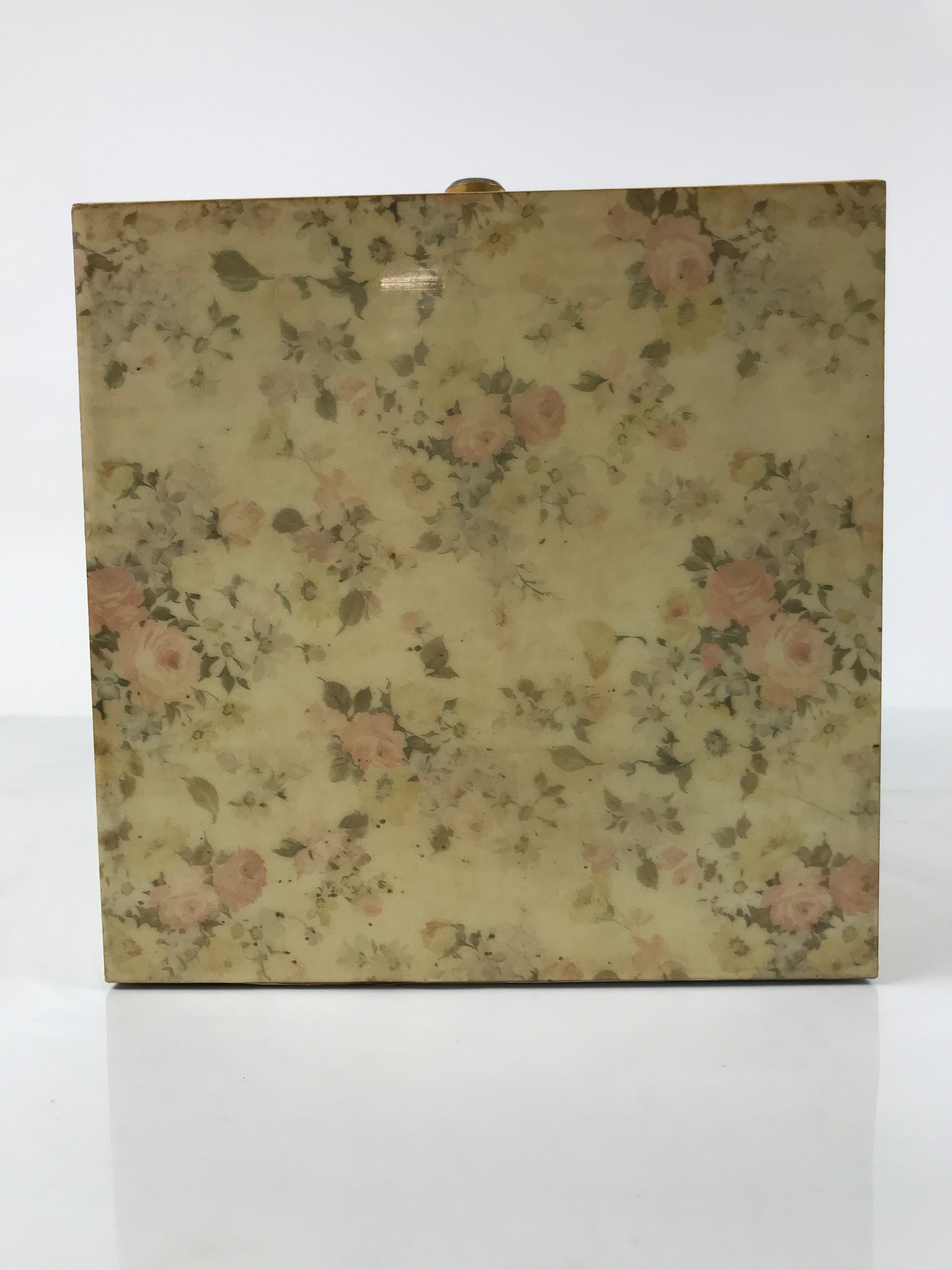 Japanese Wooden Tansu Storage Chest Haribako Vtg Sewing Box 4 Drawer Floral T411