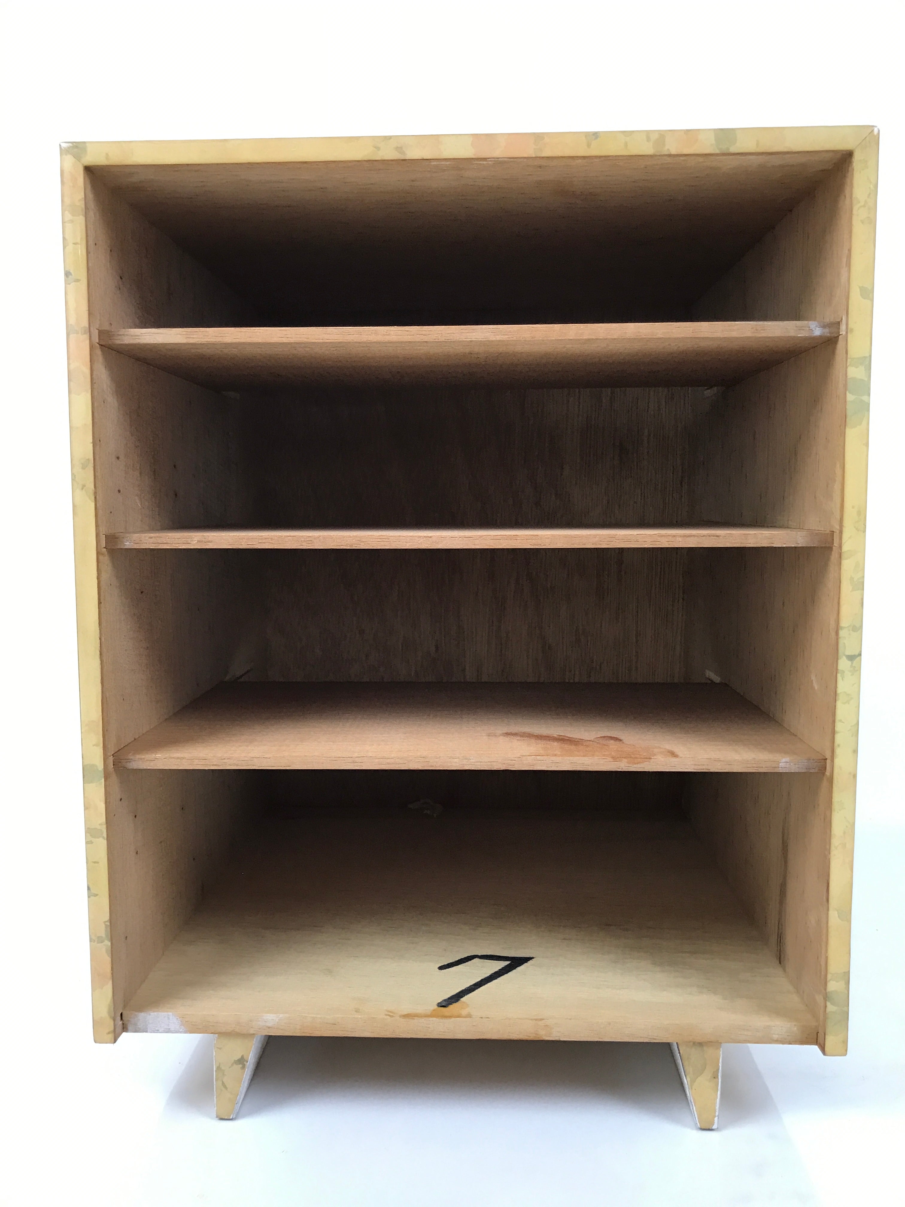 Japanese Wooden Tansu Storage Chest Haribako Vtg Sewing Box 4 Drawer Floral T411