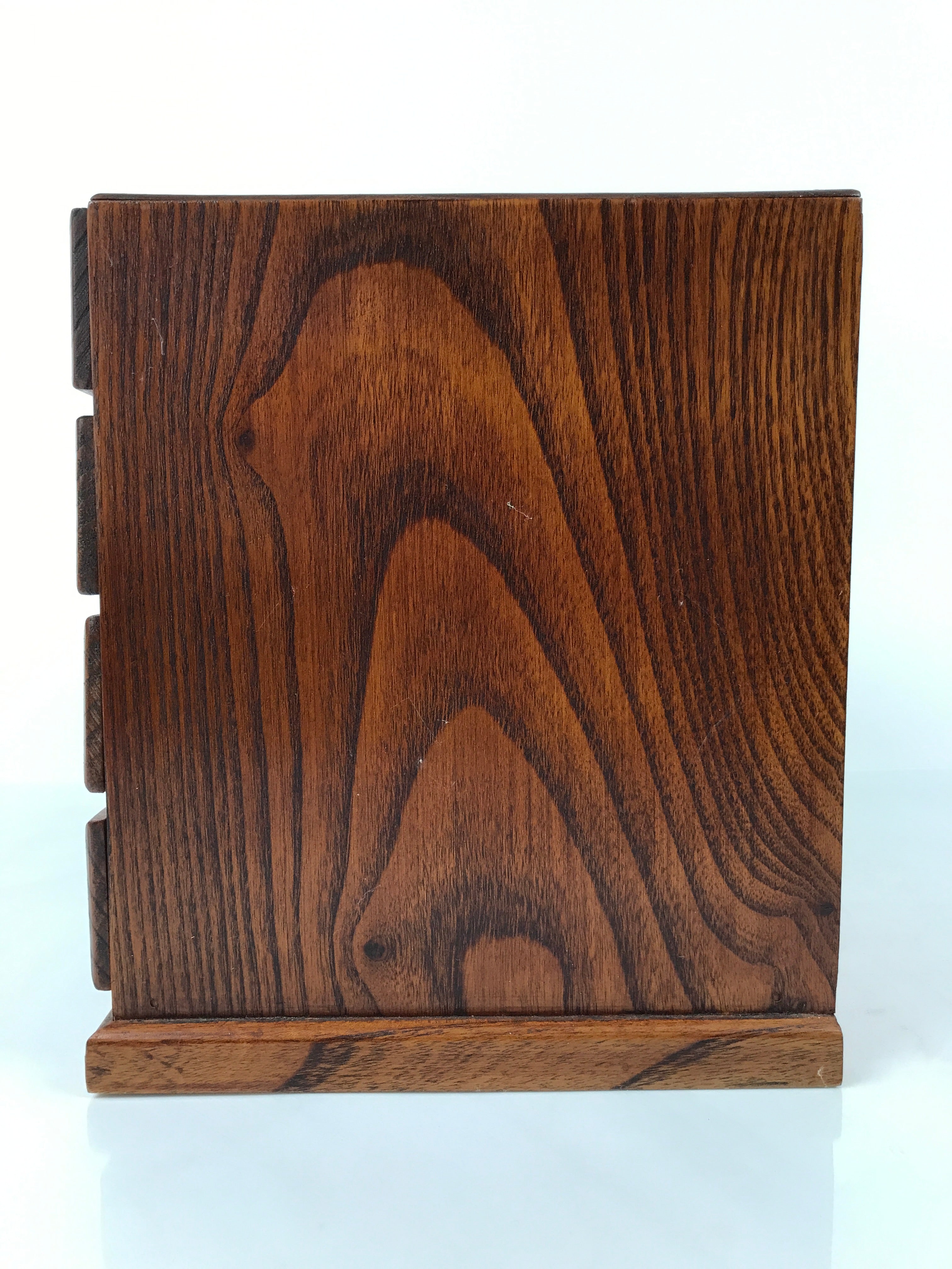 Japanese Wooden Tansu Storage Chest Haribako Vtg Sewing Box 4 Drawers Brown T410