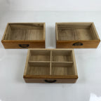 Japanese Wooden Tansu Storage Chest Vtg Haribako 3 Drawers Light Brown T379