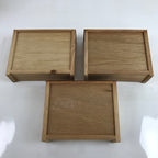 Japanese Wooden Tansu Storage Chest Vtg Haribako 3 Drawers Reddish Brown T377