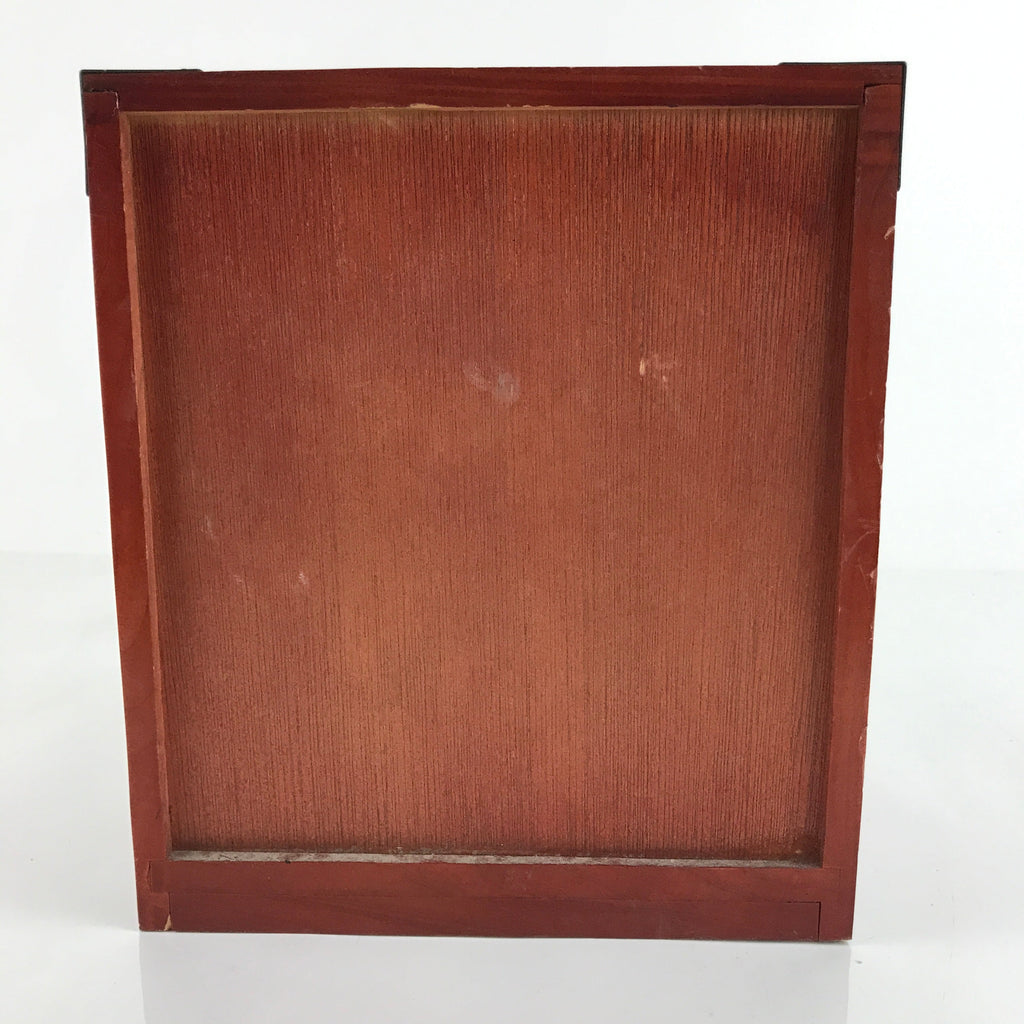 Japanese Wooden Tansu Storage Chest Vtg Haribako 3 Drawers Reddish Brown T377