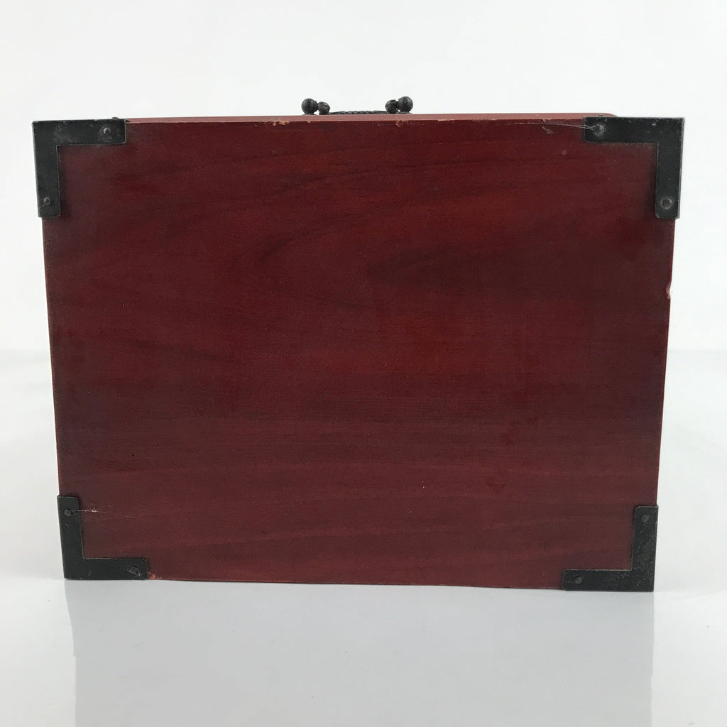 Japanese Wooden Tansu Storage Chest Vtg Haribako 3 Drawers Reddish Brown T377