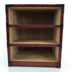Japanese Wooden Tansu Storage Chest Vtg Haribako 3 Drawers Reddish Brown T377