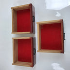Japanese Wooden Tansu Storage Chest Vtg Haribako 3 Drawers Reddish Brown T377