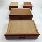 Japanese Wooden Tansu Storage Chest Vtg Haribako 4 Drawers Reddish Brown T380