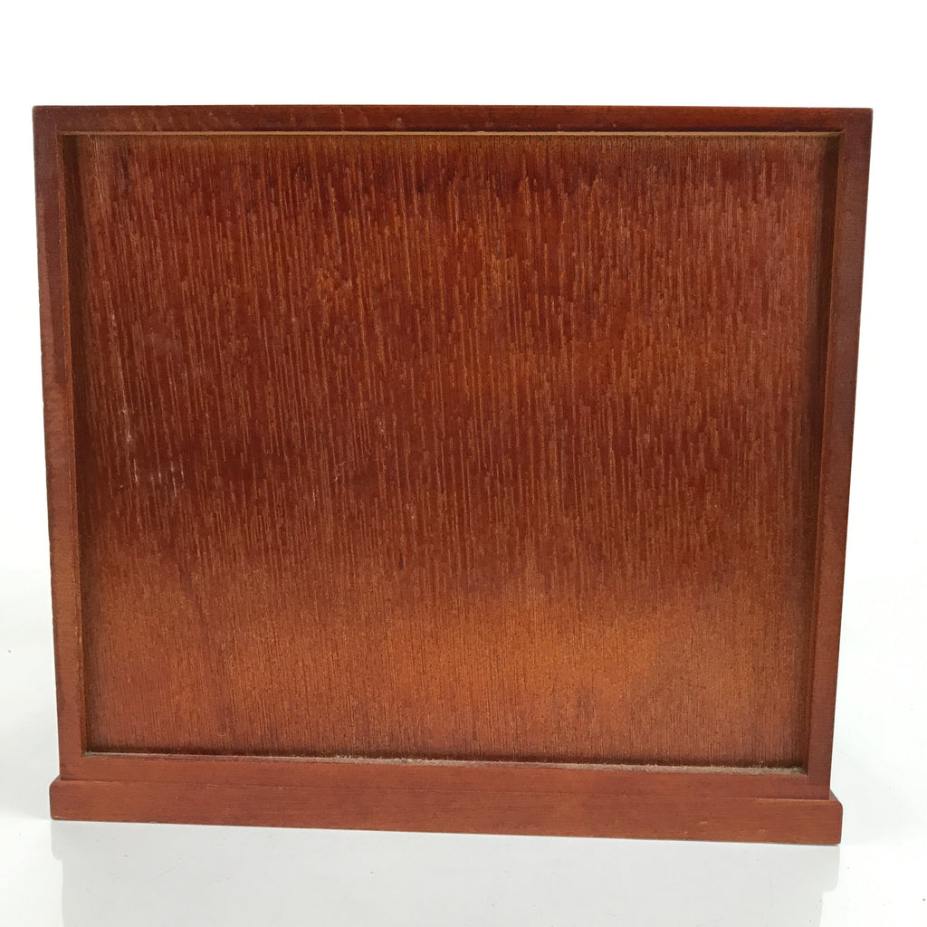 Japanese Wooden Tansu Storage Chest Vtg Haribako 4 Drawers Reddish Brown T380