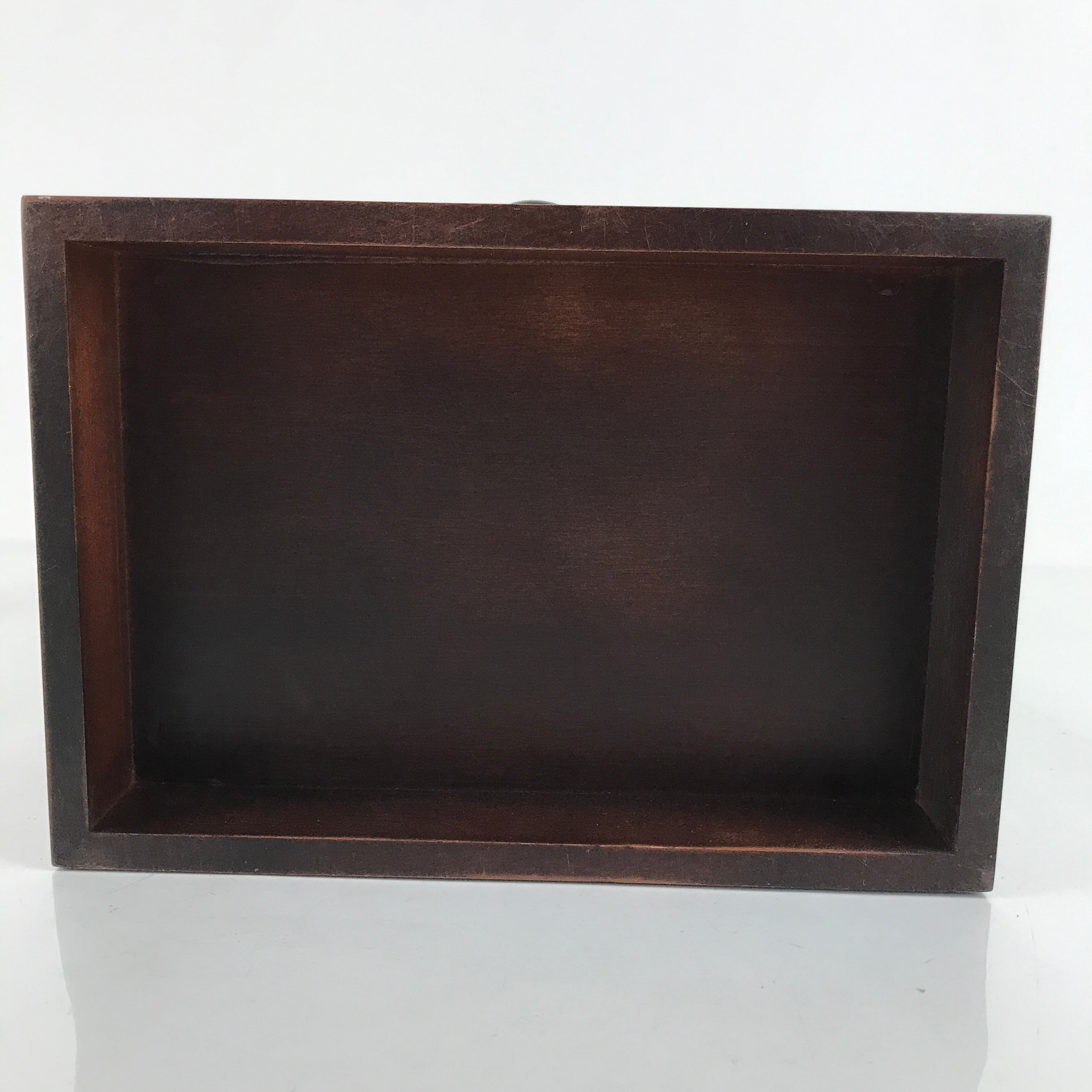 Japanese Wooden Tansu Storage Chest Vtg Haribako Engraved Peony 3 Drawers T376