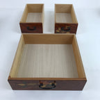 Japanese Wooden Tansu Storage Chest Vtg Haribako Makie Floral 3 Drawers T381