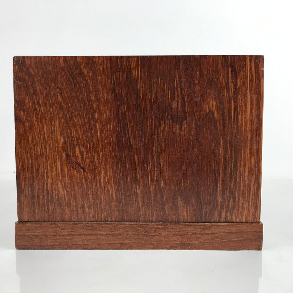 Japanese Wooden Tansu Storage Chest Vtg Haribako Three Drawers Makie Floral T387