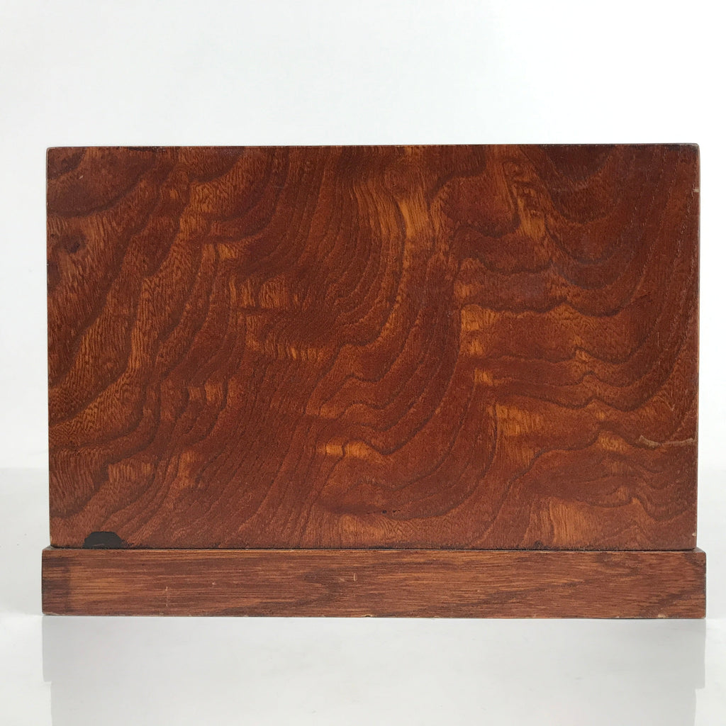 Japanese Wooden Tansu Storage Chest Vtg Haribako Three Drawers Makie Floral T387
