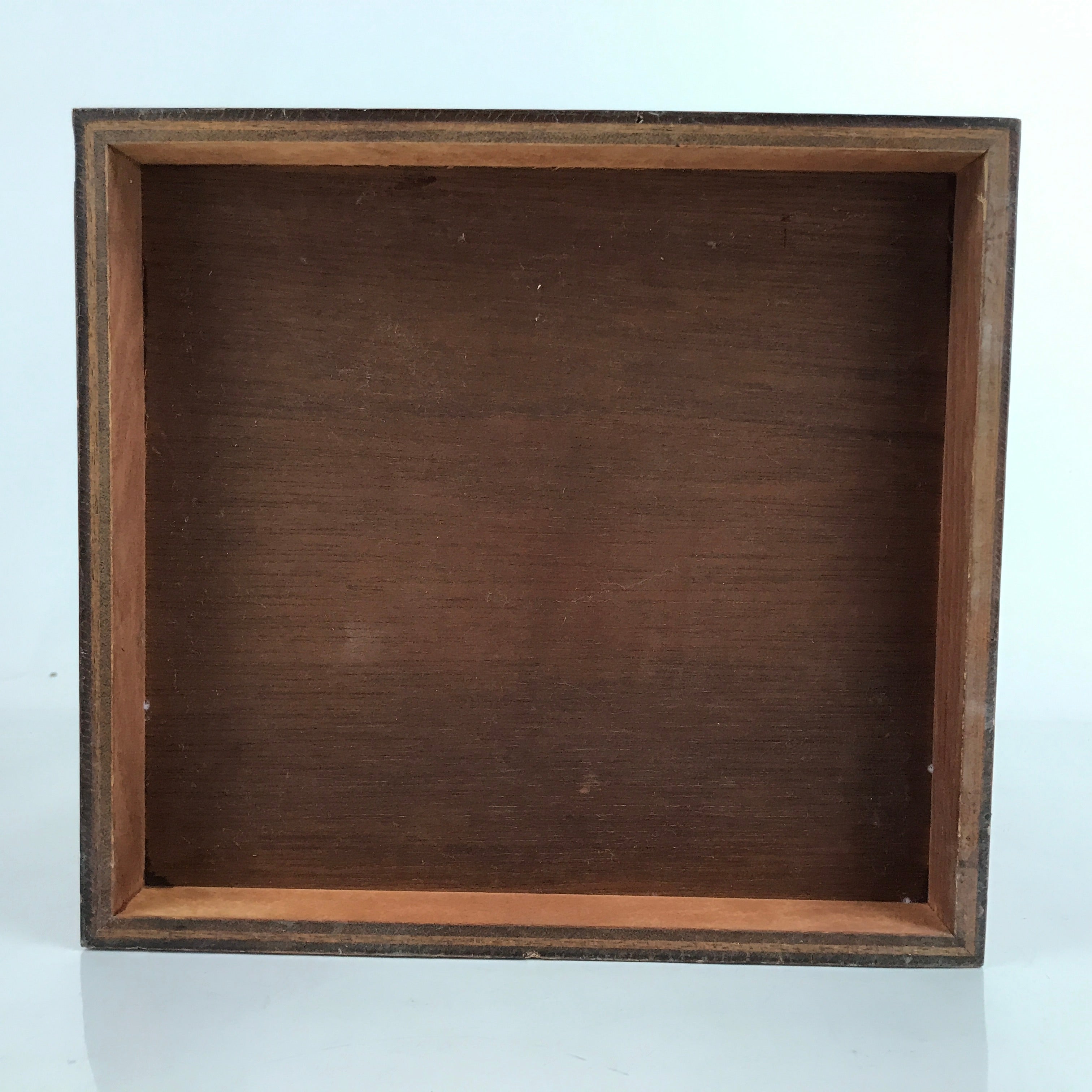 Japanese Wooden Tansu Storage Chest Vtg Haribako Three Drawers Makie Floral T387
