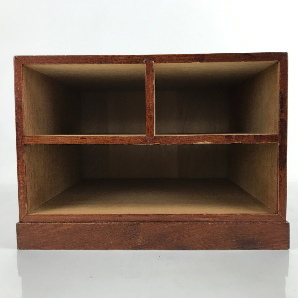 Japanese Wooden Tansu Storage Chest Vtg Haribako Three Drawers Makie Floral T387