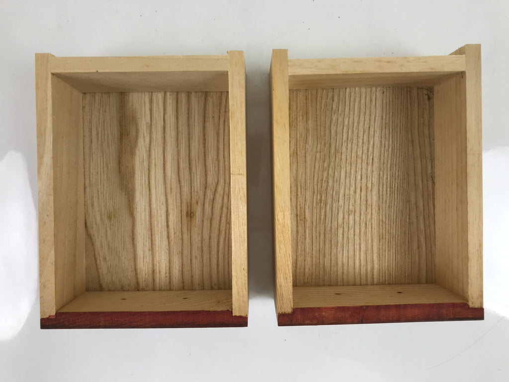Japanese Wooden Tansu Storage Chest Vtg Haribako Trinket Box 2 Drawers T370