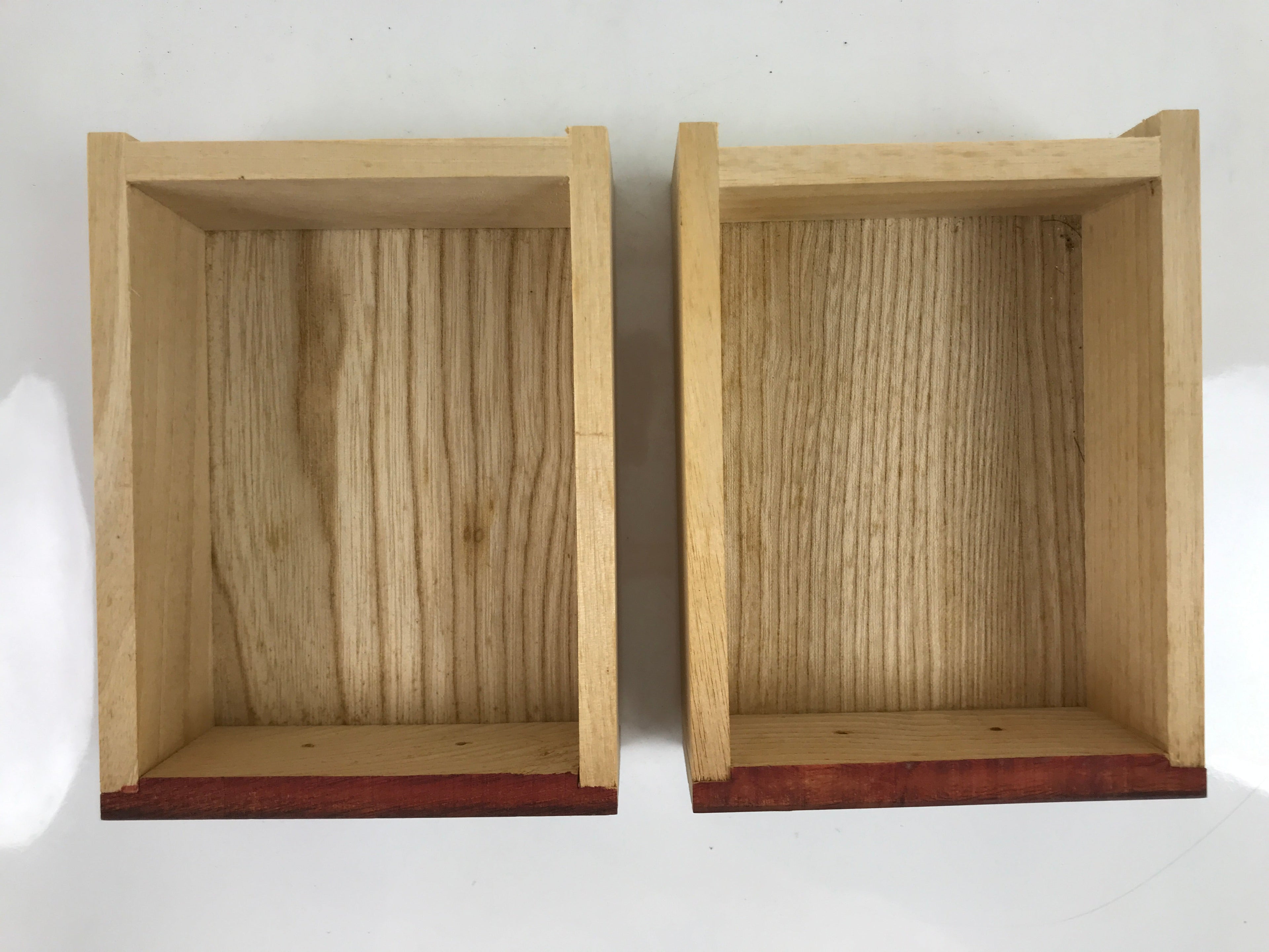 Japanese Wooden Tansu Storage Chest Vtg Haribako Trinket Box 2 Drawers T370