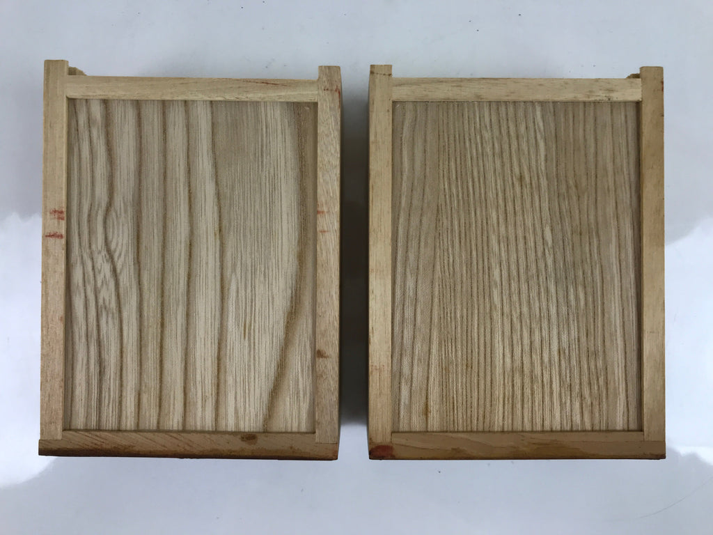 Japanese Wooden Tansu Storage Chest Vtg Haribako Trinket Box 2 Drawers T370