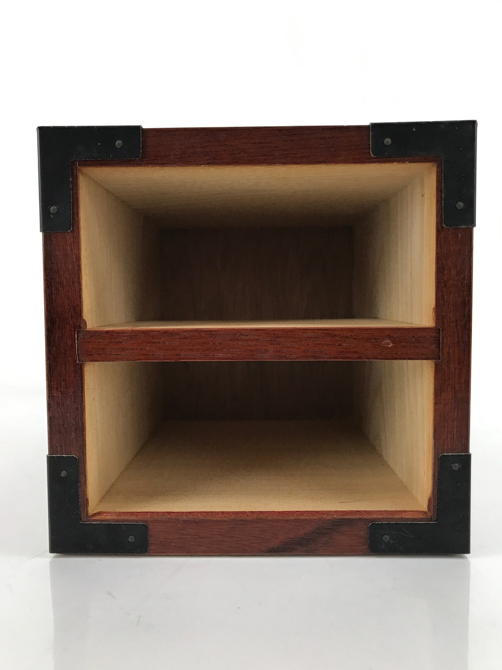 Japanese Wooden Tansu Storage Chest Vtg Haribako Trinket Box 2 Drawers T370