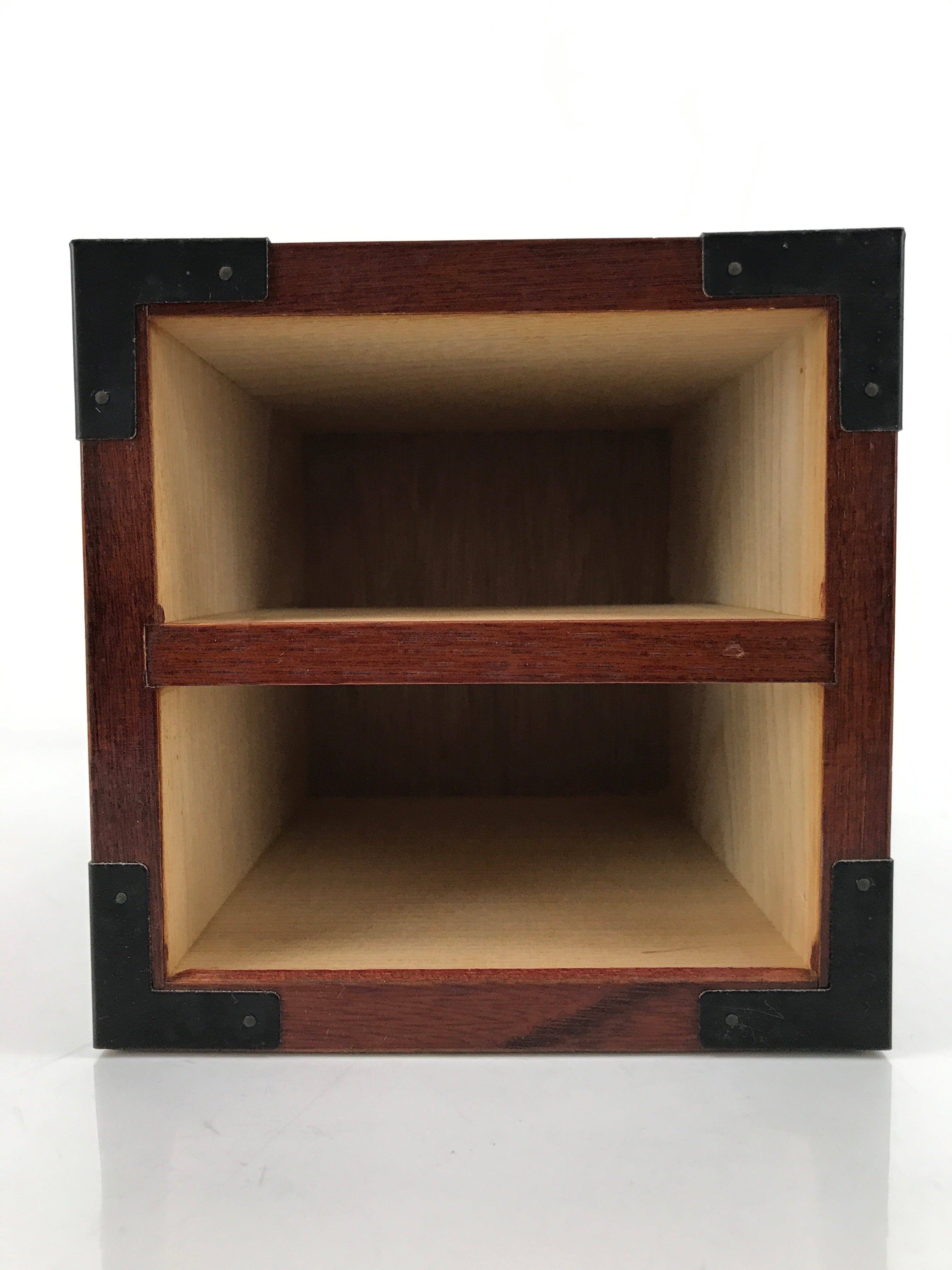 Japanese Wooden Tansu Storage Chest Vtg Haribako Trinket Box 2 Drawers T370