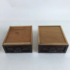 Japanese Wooden Tansu Storage Chest Vtg Haribako Trinket Box 2 Drawers T378