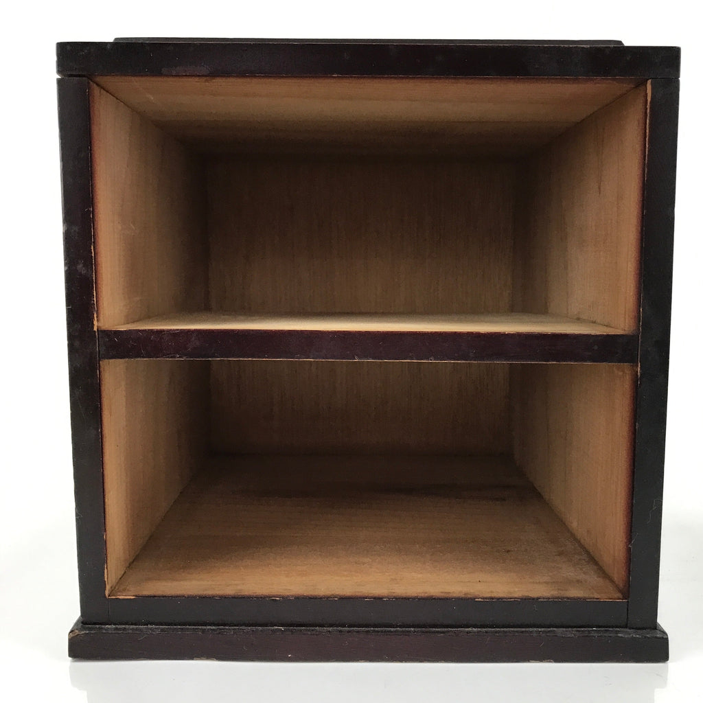 Japanese Wooden Tansu Storage Chest Vtg Haribako Trinket Box 2 Drawers T378