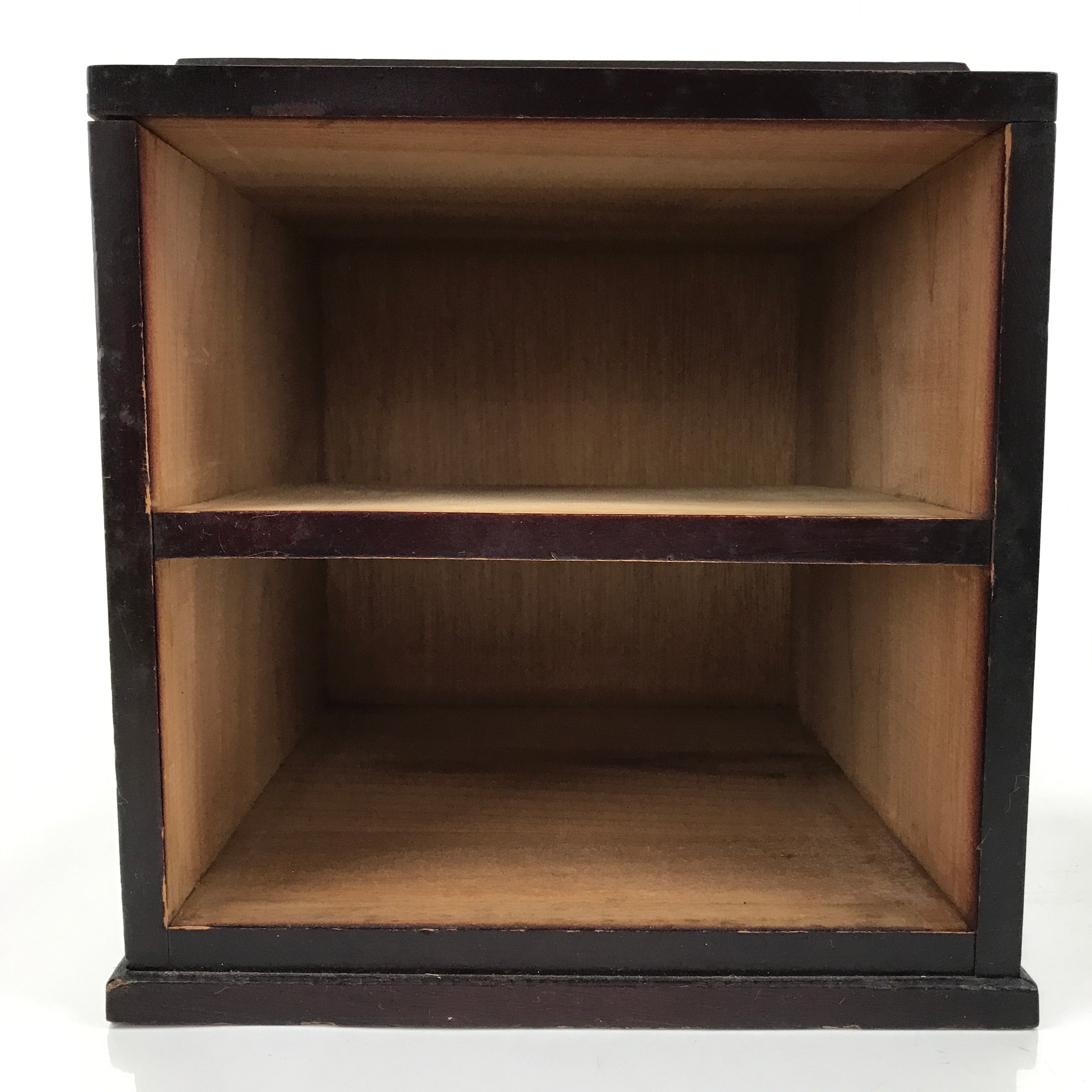 Japanese Wooden Tansu Storage Chest Vtg Haribako Trinket Box 2 Drawers T378