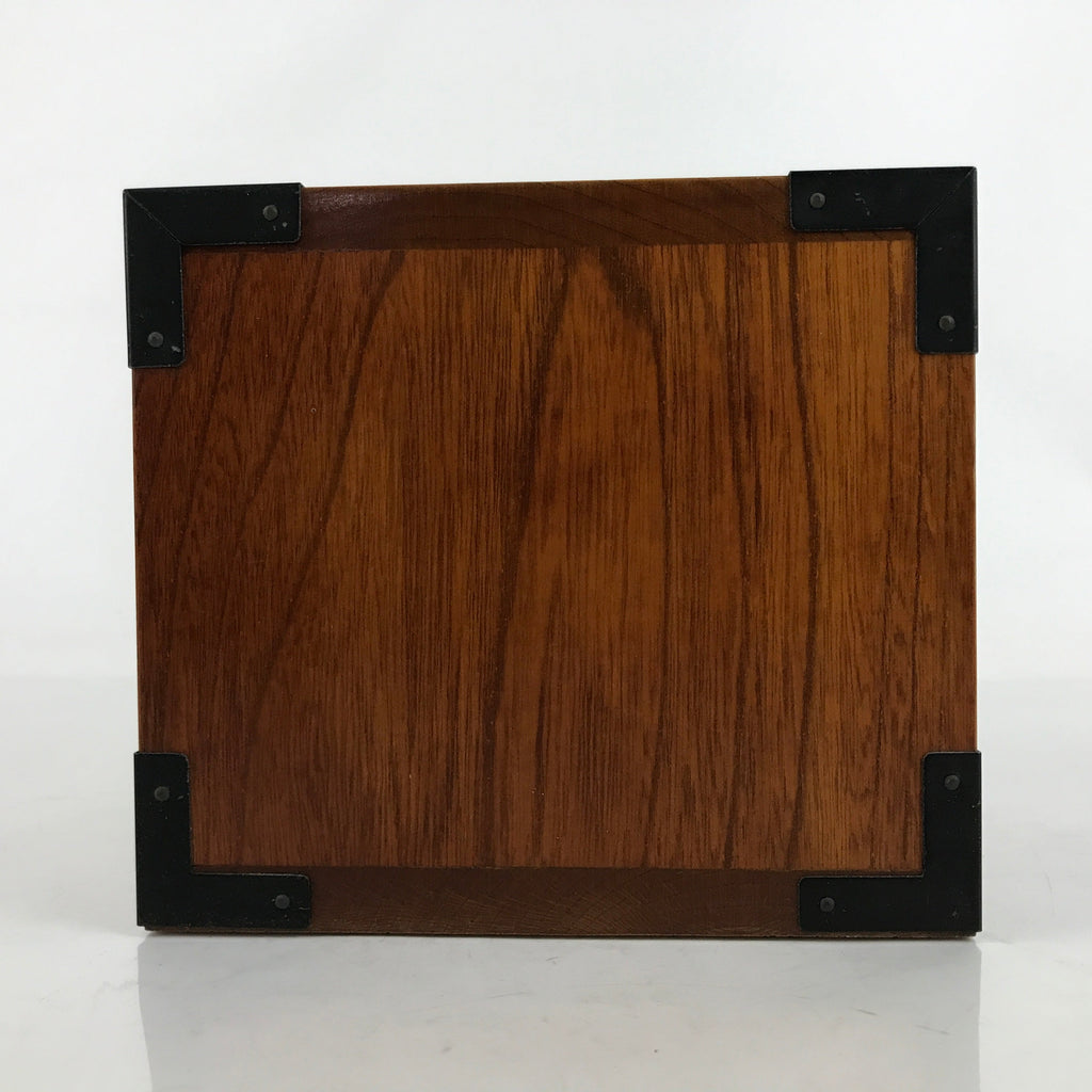 Japanese Wooden Tansu Storage Chest Vtg Haribako Trinket Box 2 Drawers T396