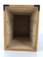 Japanese Wooden Tansu Storage Chest Vtg Haribako Trinket Box 3 Drawer Brown T404