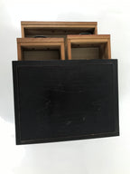 Japanese Wooden Tansu Storage Chest Vtg Haribako Trinket Box 3 Drawer Brown T405