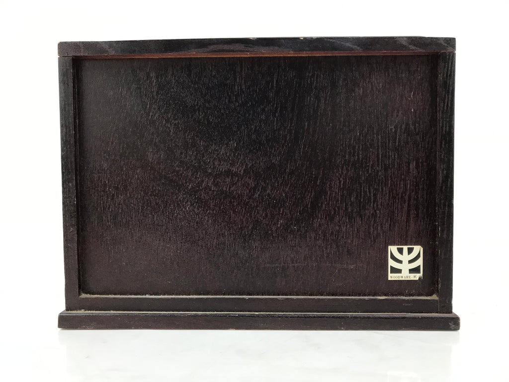 Japanese Wooden Tansu Storage Chest Vtg Haribako Trinket Box 3 Drawer Brown T416