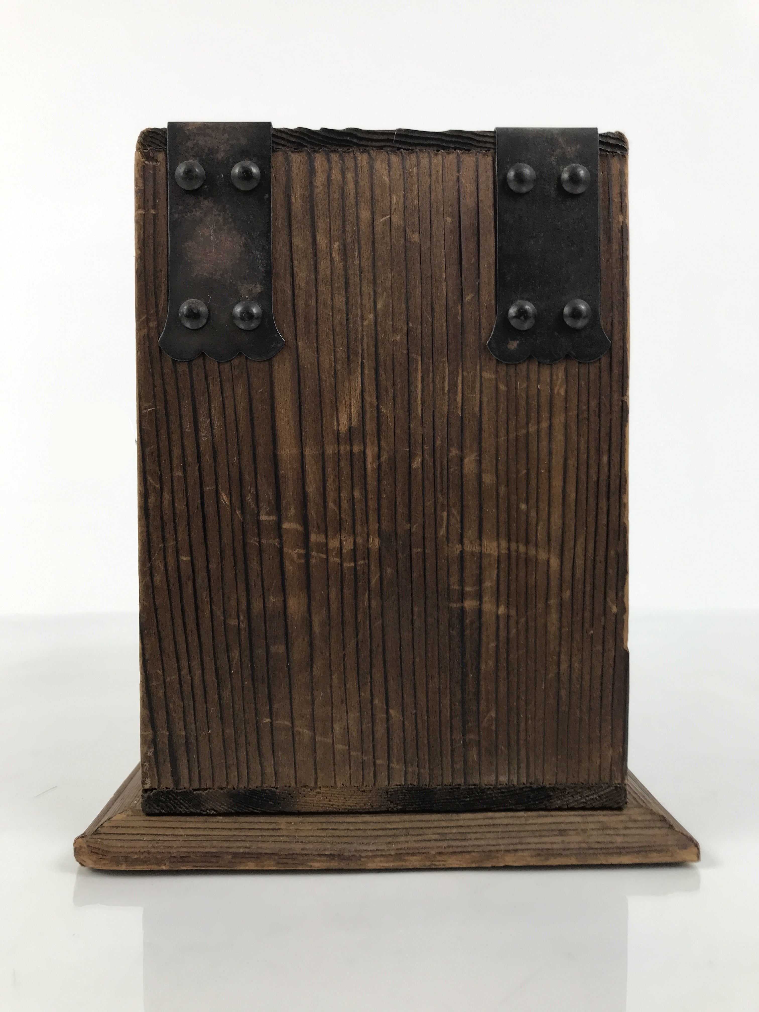 Japanese Wooden Tansu Storage Chest Vtg Haribako Trinket Box 4 Drawer Brown T418