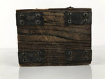 Japanese Wooden Tansu Storage Chest Vtg Haribako Trinket Box 4 Drawer Brown T418