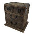 Japanese Wooden Tansu Storage Chest Vtg Haribako Trinket Box 4 Drawer Brown T418
